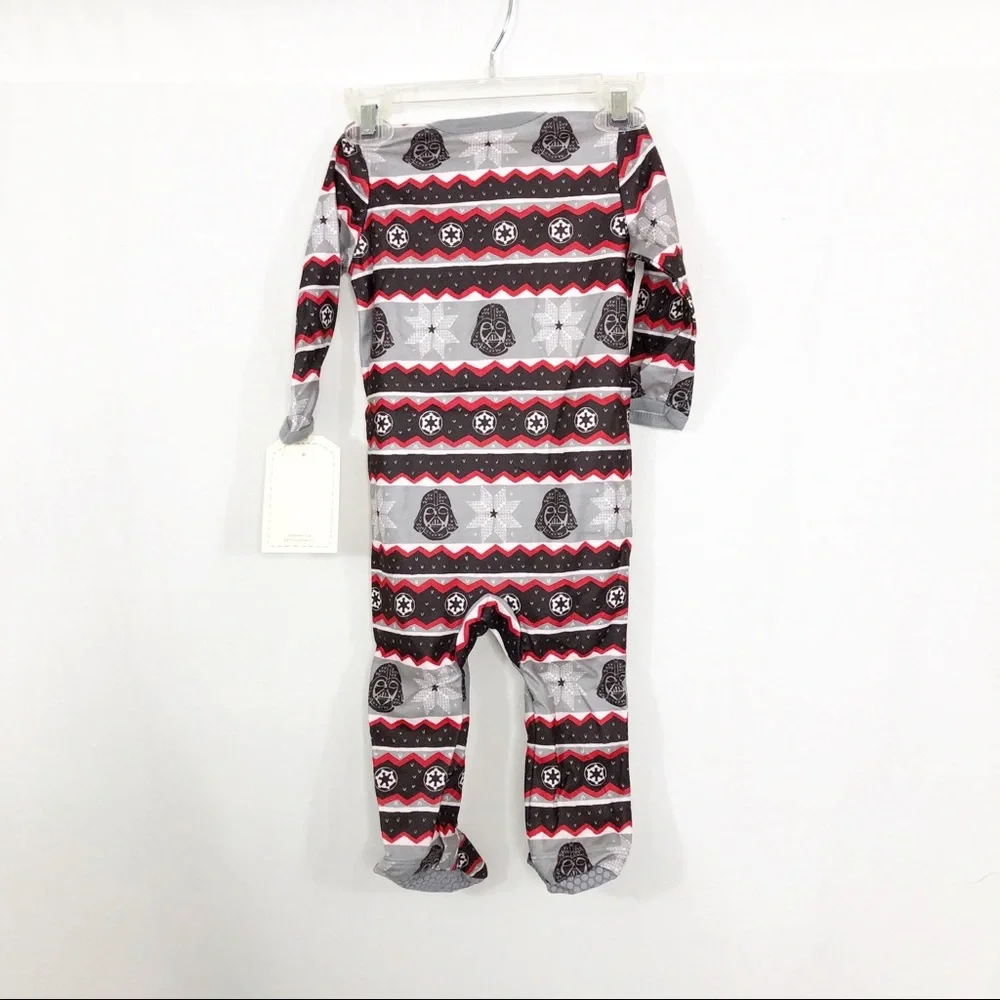 NEW Star Wars Darth Vader Holiday Onsie Footie Baby Pajamas, Size 12 Months